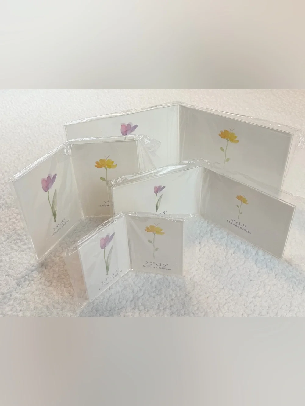 (VTG) LONG'S • Clear Acrylic Double Picture Frames, Set of 4